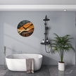 Nordic Faux Wood Round Wall Clock