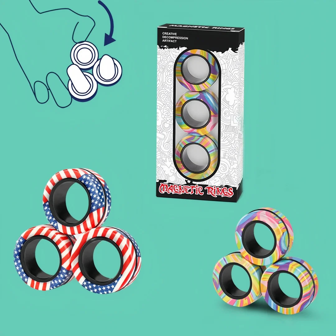 Magnetic Fidget Ring Spinner Set: Compact Stress Relief On the Go