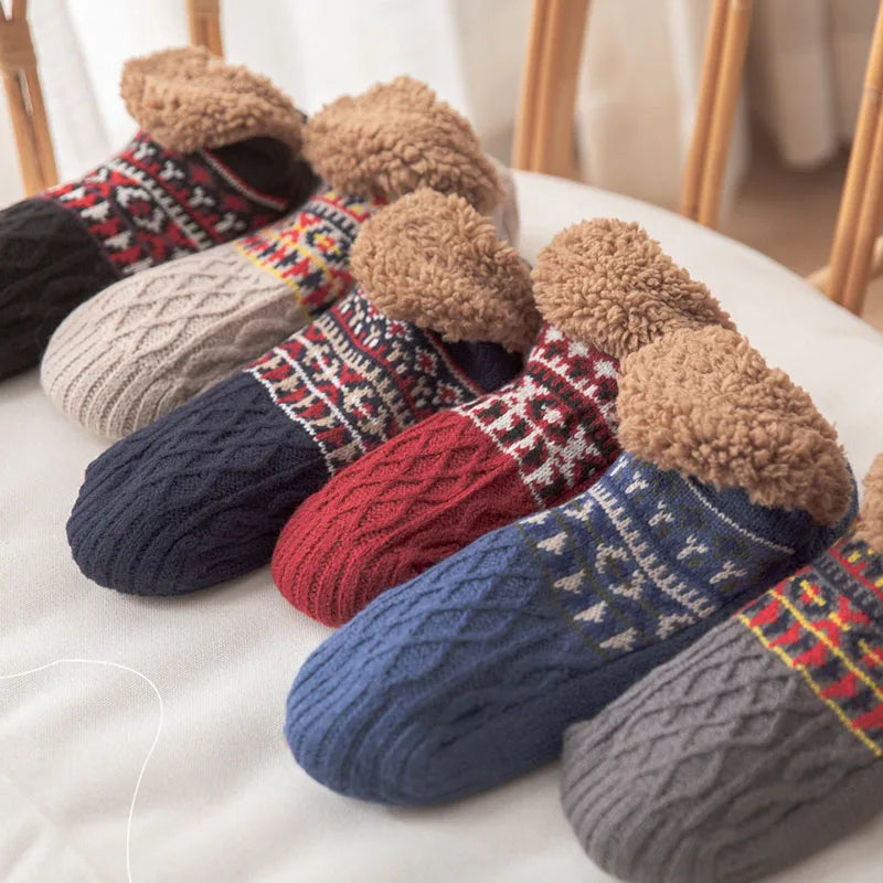 Snow Pattern Warm Socks: Festive Winter Comfort