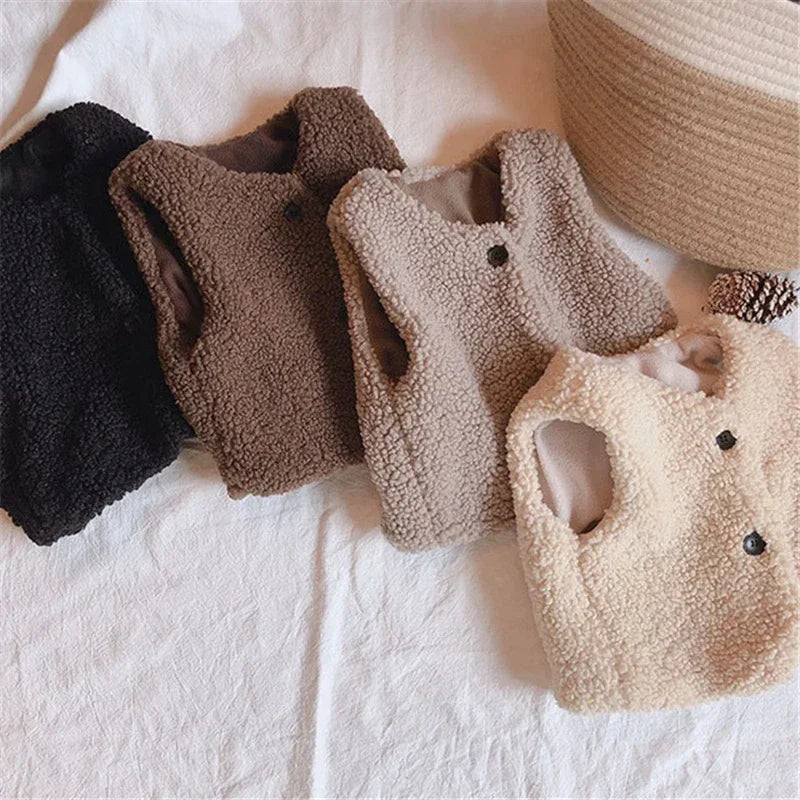 Kids Lamb Wool Winter Waist Coat: Warmth With Style