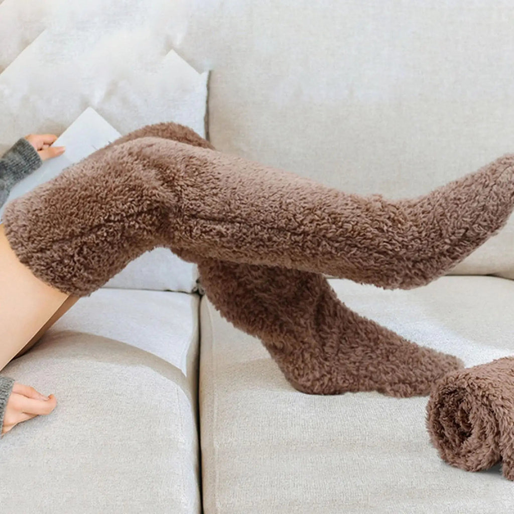 Thigh High Fuzzy Socks: Ultra Plush Warmth