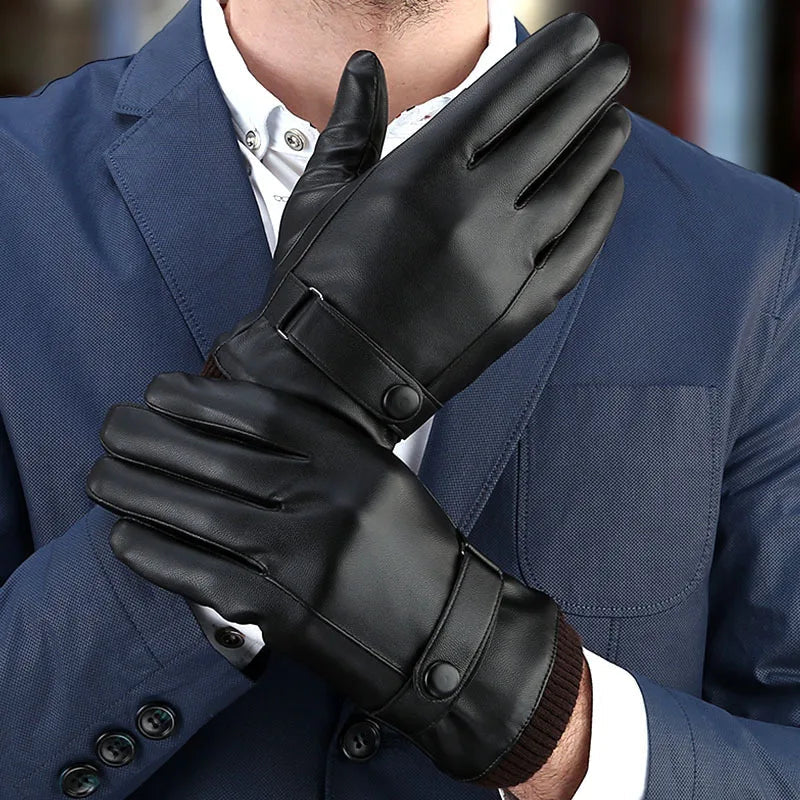 Men's Touch Screen Leather Gloves: Stay Warm, Stay Connected