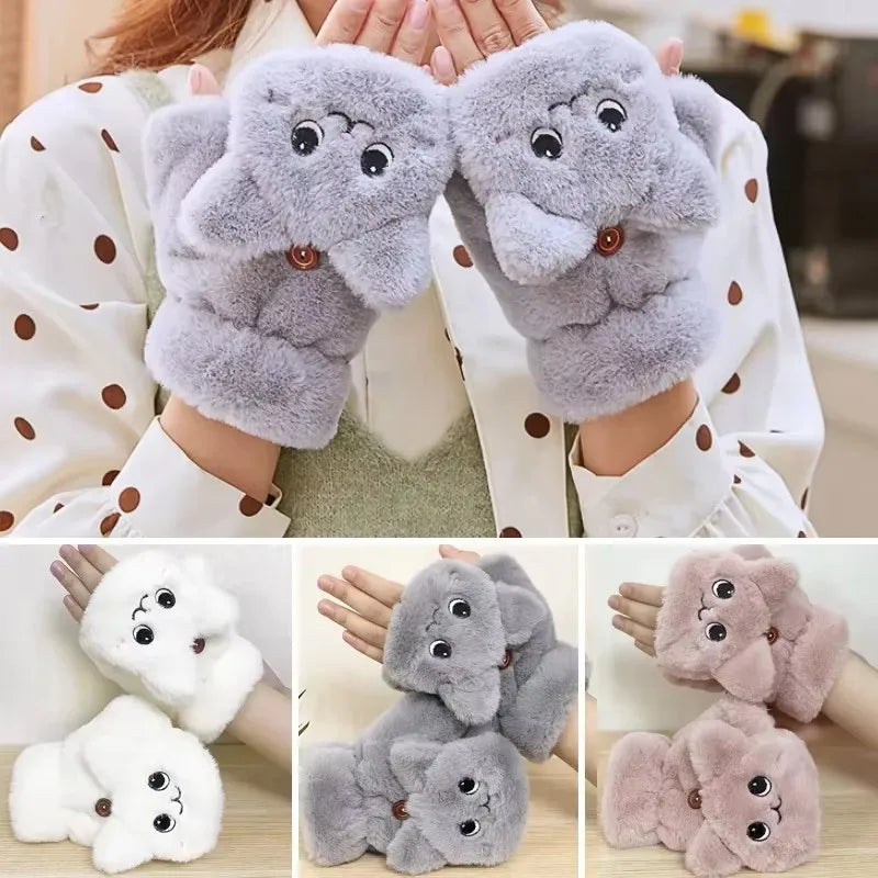 Plush Animal Fingerless Gloves: Cozy, Playful Cold-Weather Style