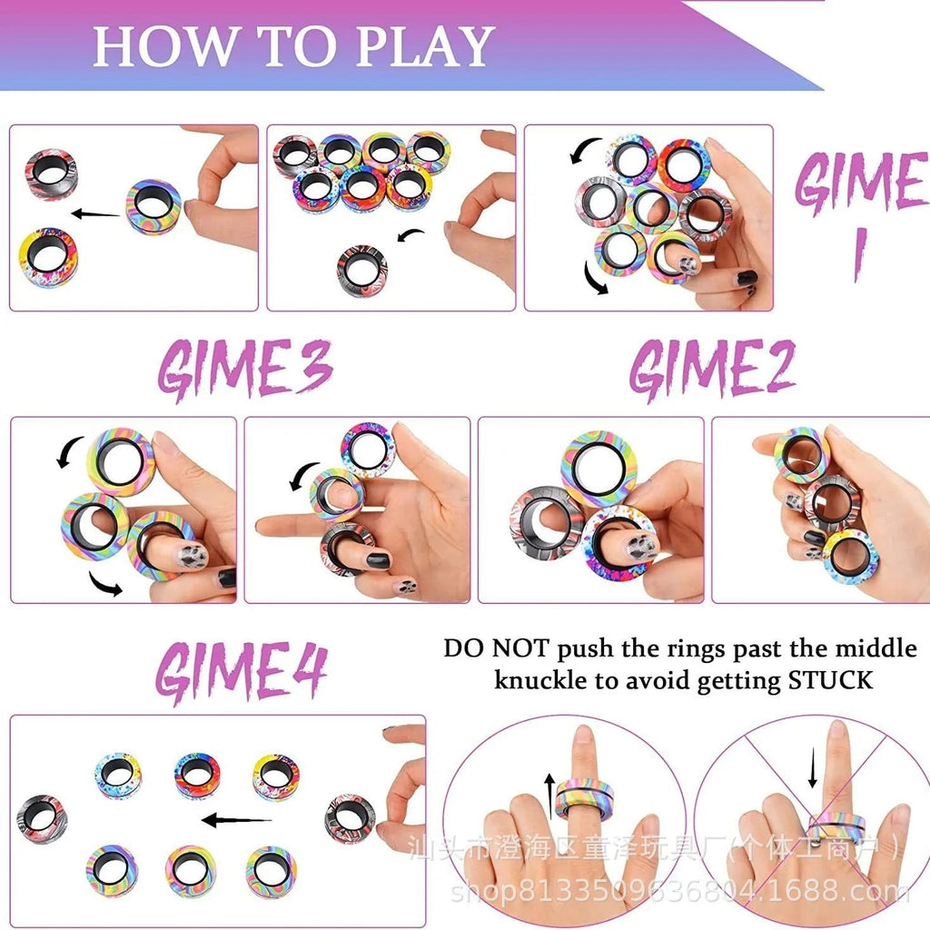 Magnetic Fidget Ring Spinner Set: Compact Stress Relief On the Go