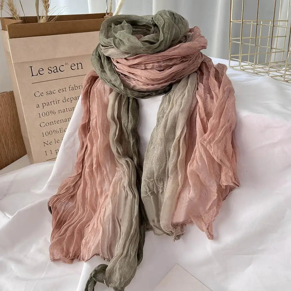 Soft Gradient Cotton Shawl: Elegant Winter Layering for Women