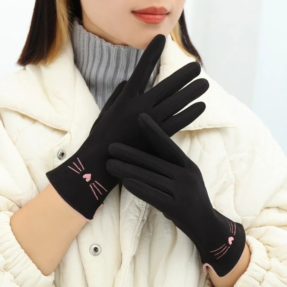 Cat Touchscreen Winter Gloves for Women: Playful, Warm, Connected