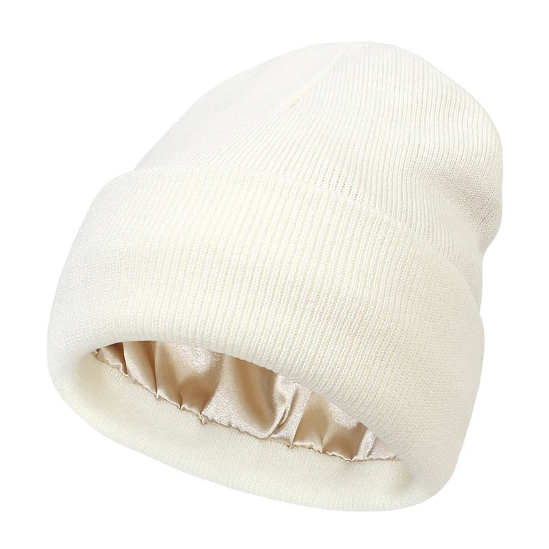 Satin-Lined Beanie Cap for Women: Warmth That Protects Hair