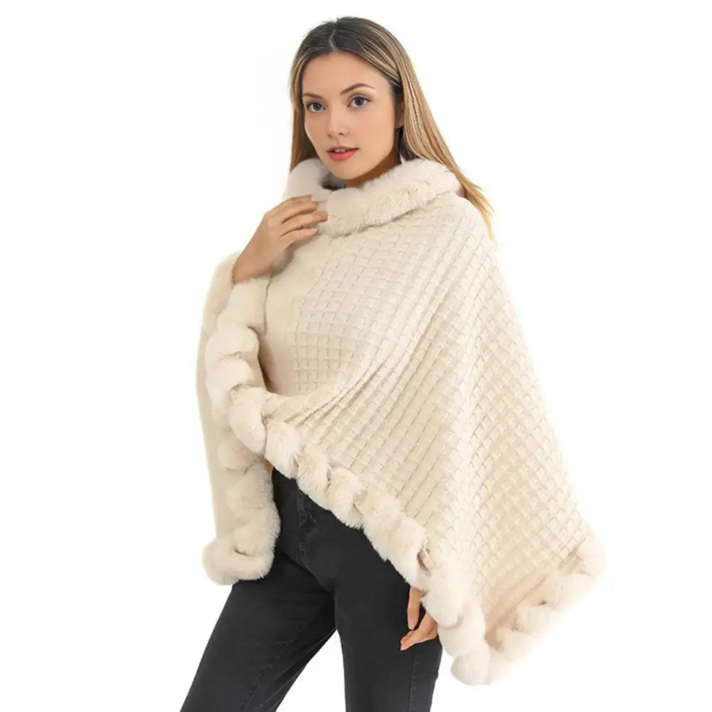 Faux Fur Shawl Cloak: Elegant Warmth for Women