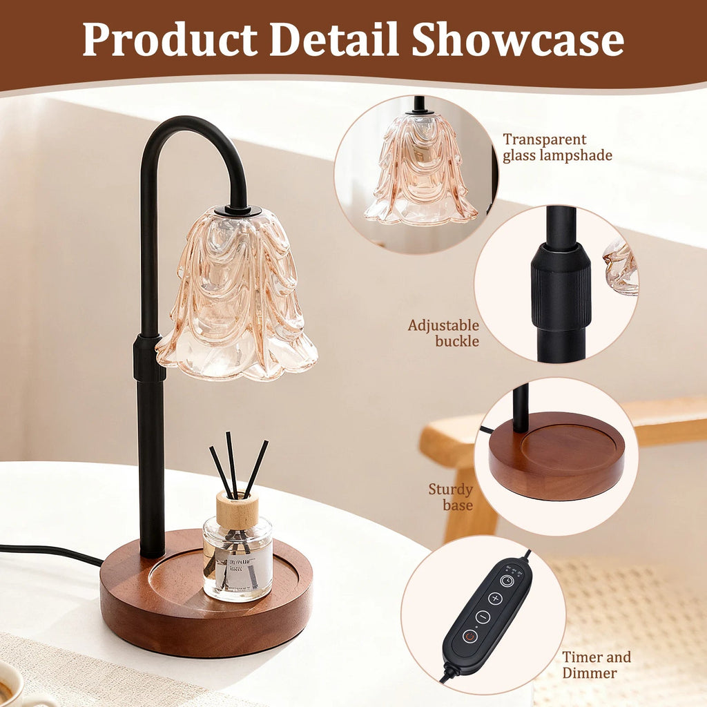 Flameless Flower Candle Warmer: Cozy Glow, No Flame Risk