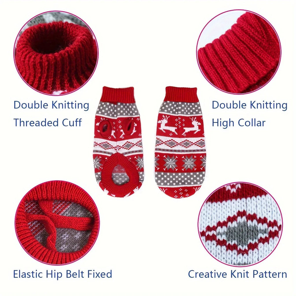 Knitted Dog Christmas Sweater: Festive Warmth for Small Pets