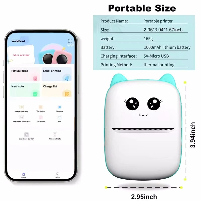Mini Wireless Thermal Label Printer: Print Notes and Labels Anywhere