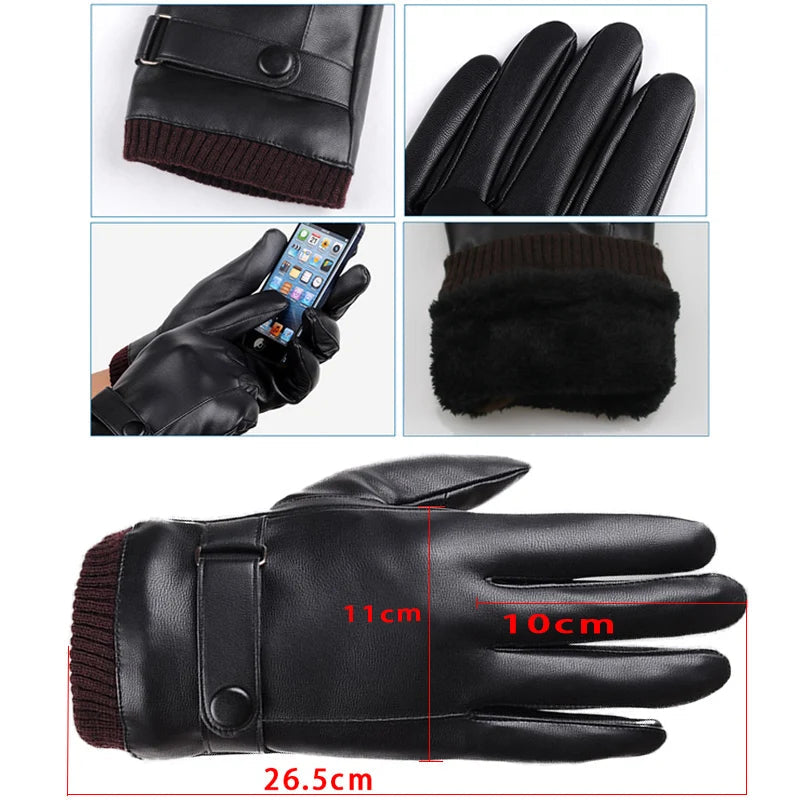Men's Touch Screen Leather Gloves: Stay Warm, Stay Connected