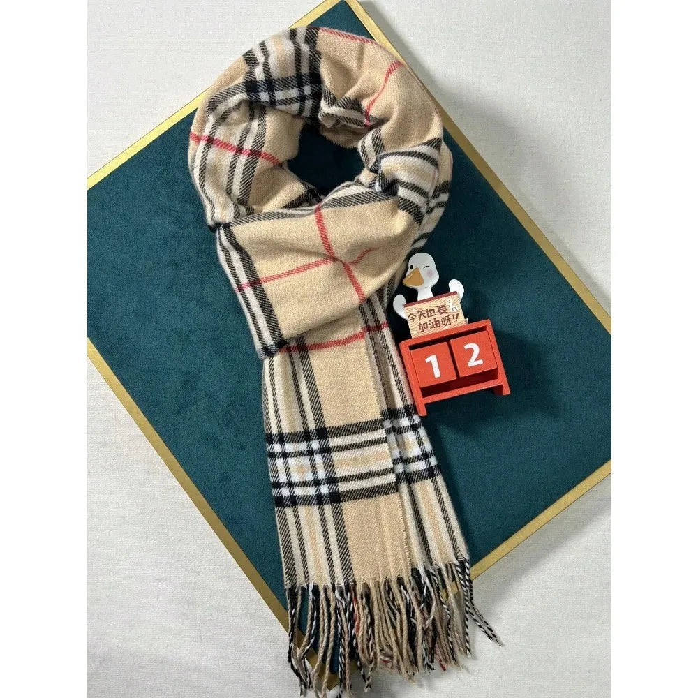 Plaid Cashmere-Feel Scarf: Warm, Elegant Winter Layering