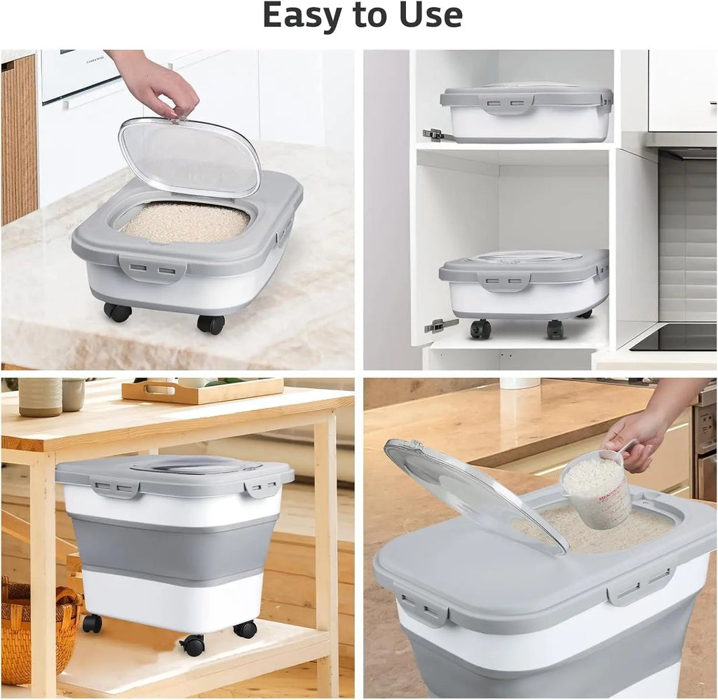 Foldable Food Storage Container: Space-Saving Pantry Organization