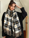 Checkered Winter Scarf Shawl: Cozy Cold-Weather Style