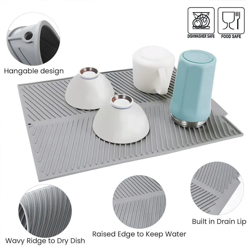 Silicone Dish Drying Mat: Tidy, Absorbent Countertop Upgrade