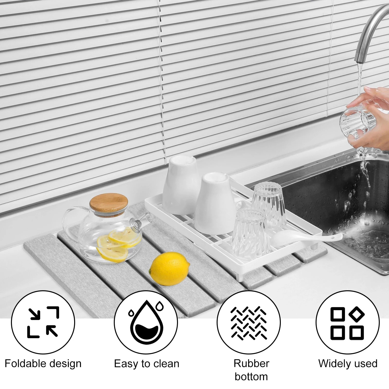 Diatomite Stone Dish Drying Mat: Fast-Dry Kitchen Counter Upgrade