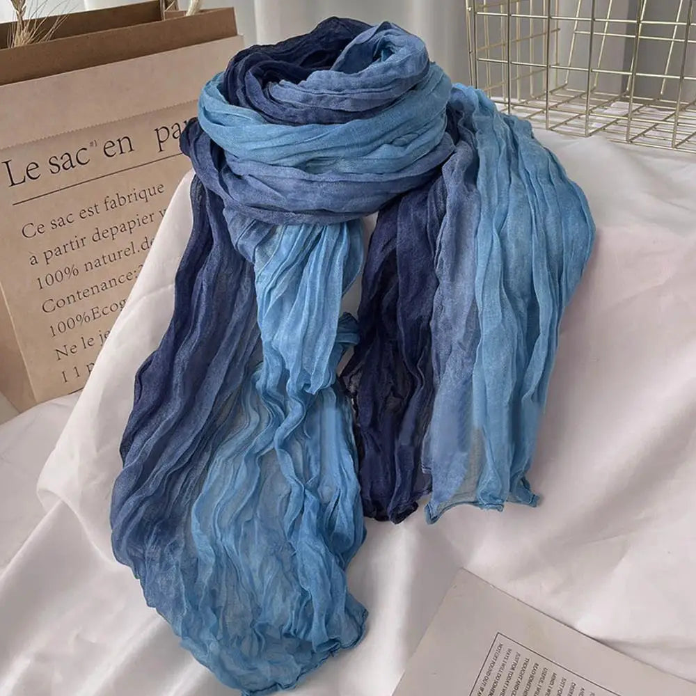 Soft Gradient Cotton Shawl: Elegant Winter Layering for Women