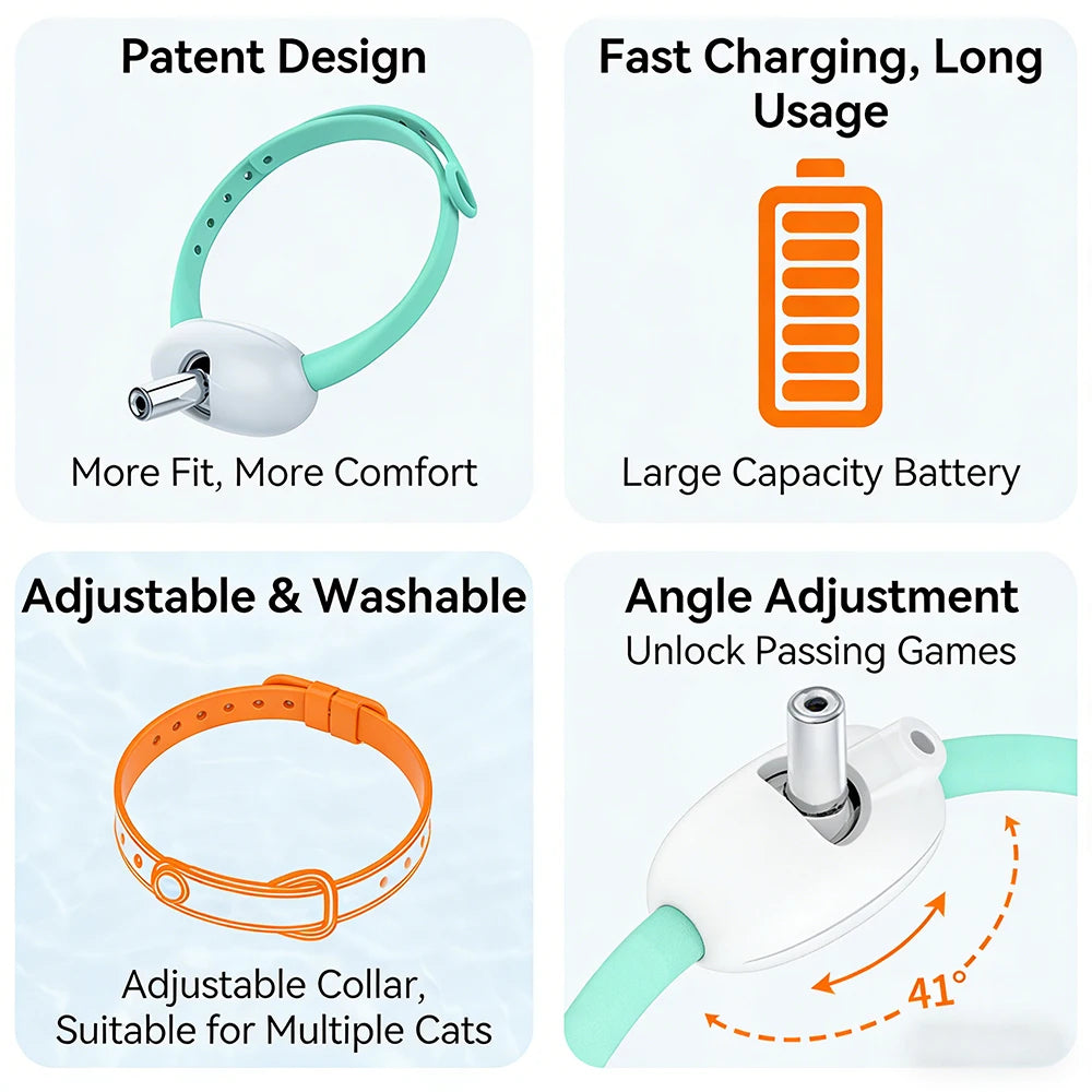 Laser Cat Collar with USB Charging: Active Play, Built In