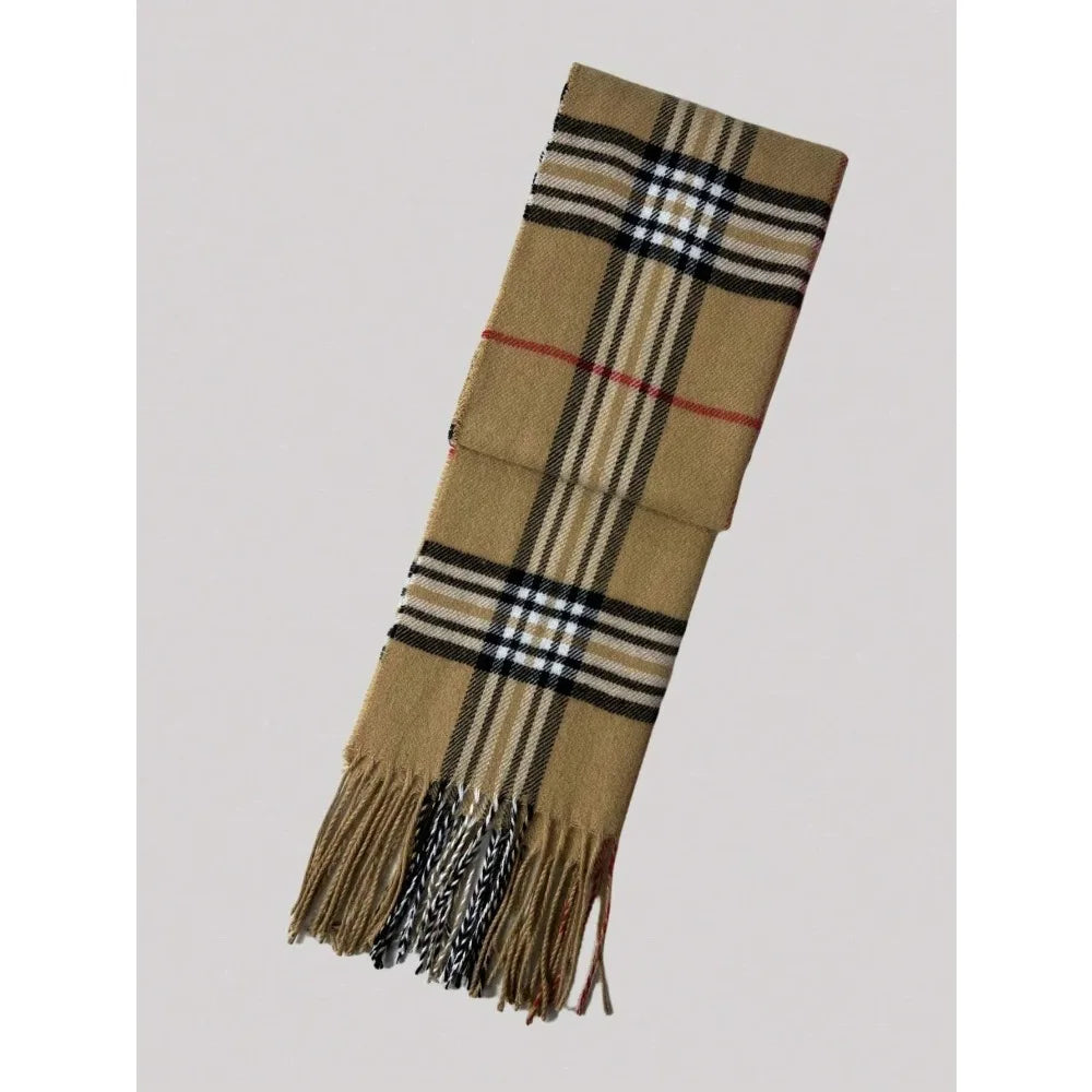 Plaid Cashmere-Feel Scarf: Warm, Elegant Winter Layering
