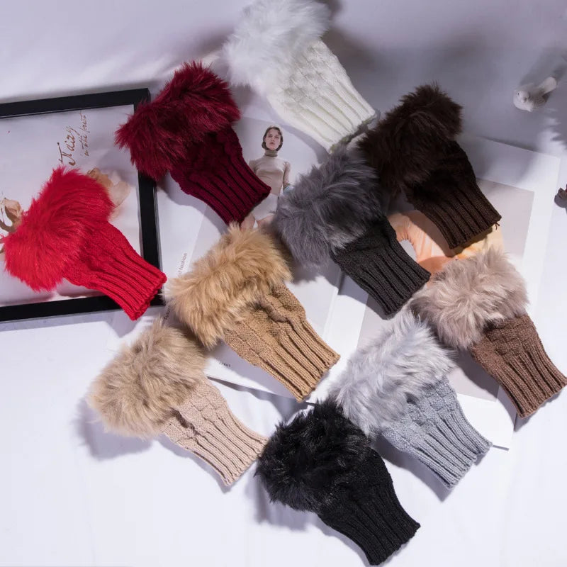 Faux Fur Fingerless Gloves: Stylish Hand Warmers