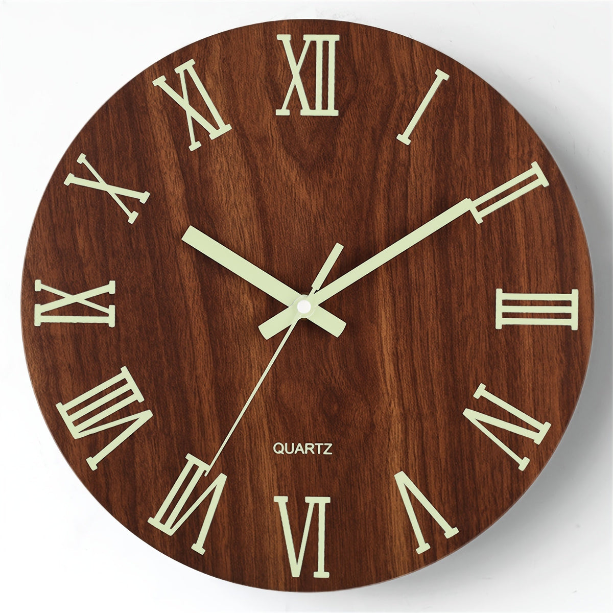 Walnut Luminous Wall Clock
