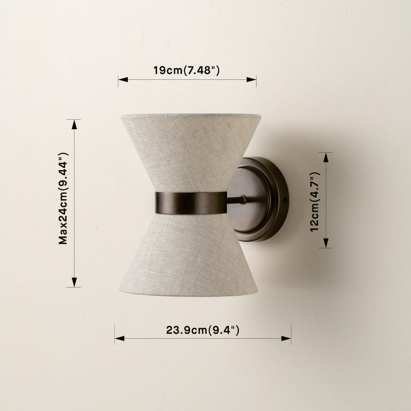 Bronze & Linen Wall Light
