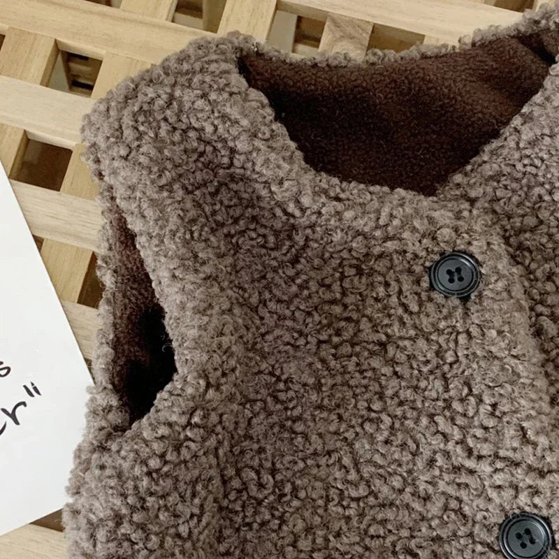 Kids Lamb Wool Winter Waist Coat: Warmth With Style