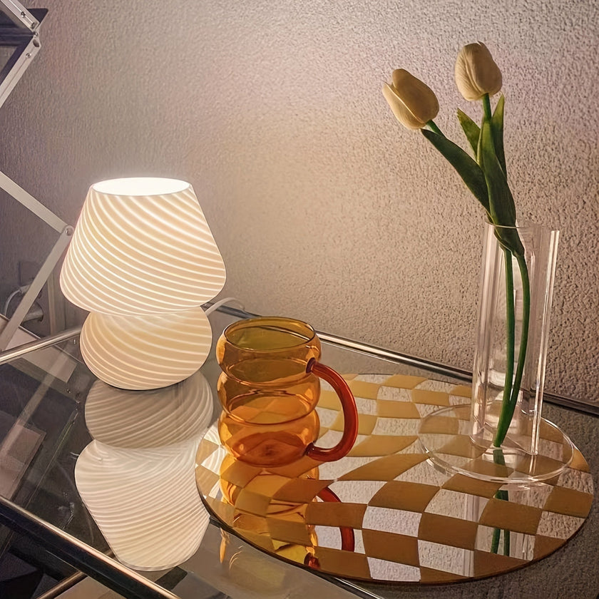 Murano-Style Glass Mushroom Lamp