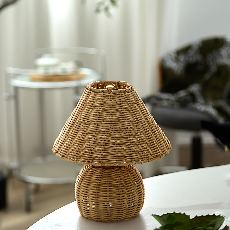 Bamboo Woven Boho Desk Lamp