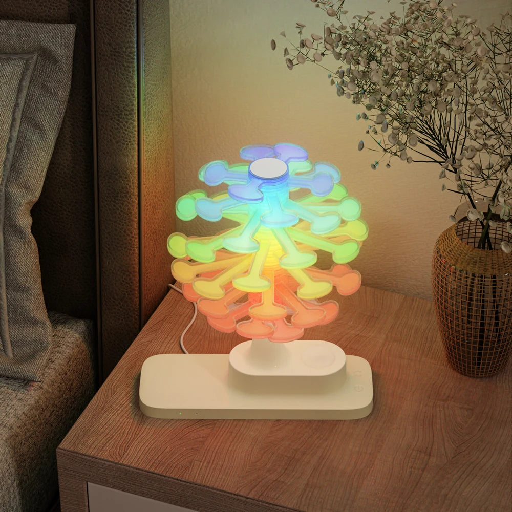 Spiral Tree Table Lamp with Wireless Charger: Light Meets Function