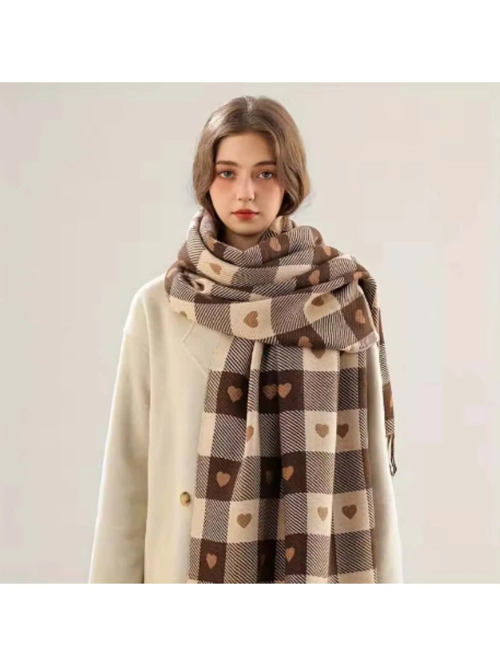 Checkered Winter Scarf Shawl: Cozy Cold-Weather Style