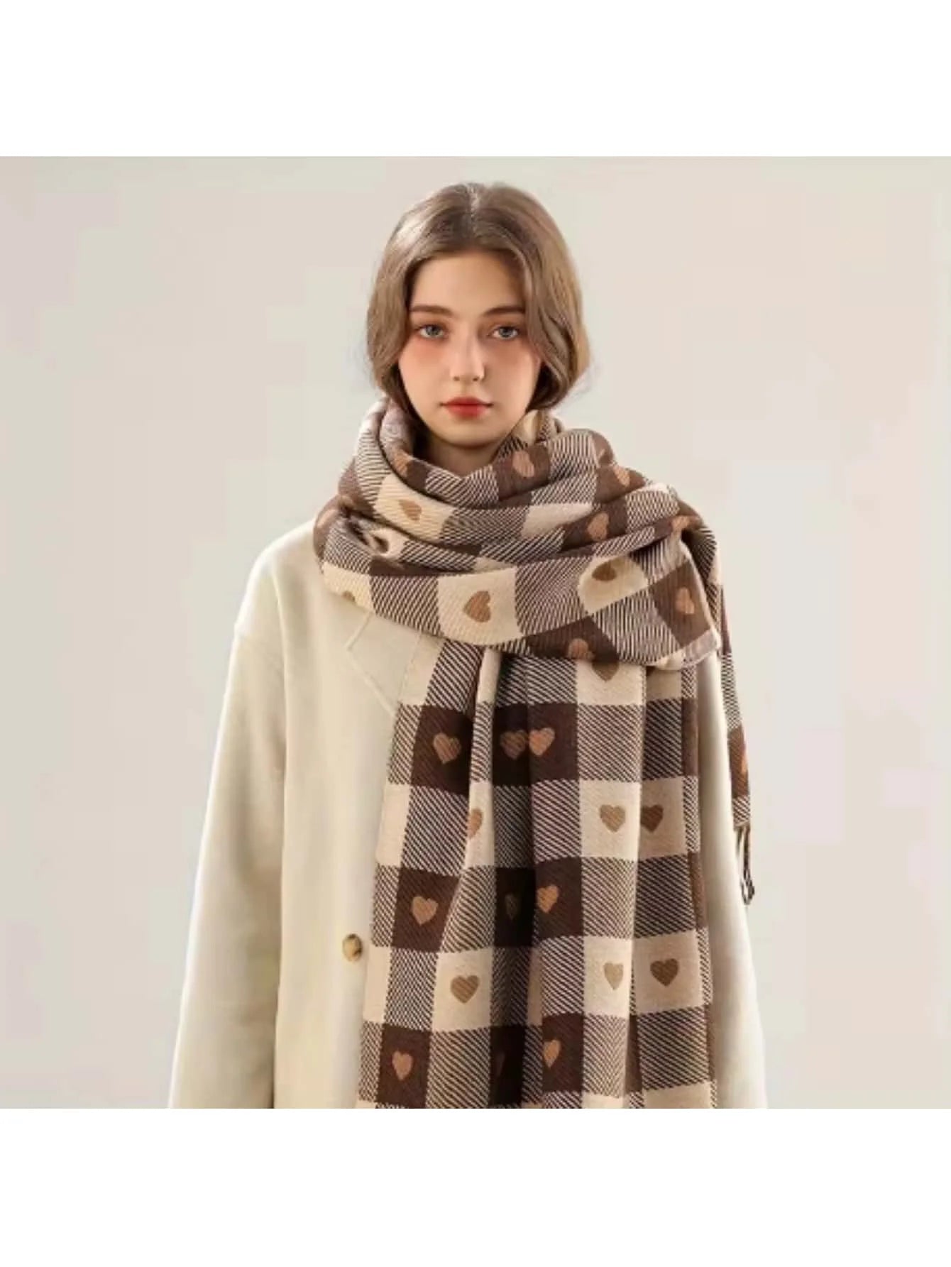 Checkered Winter Scarf Shawl: Cozy Cold-Weather Style