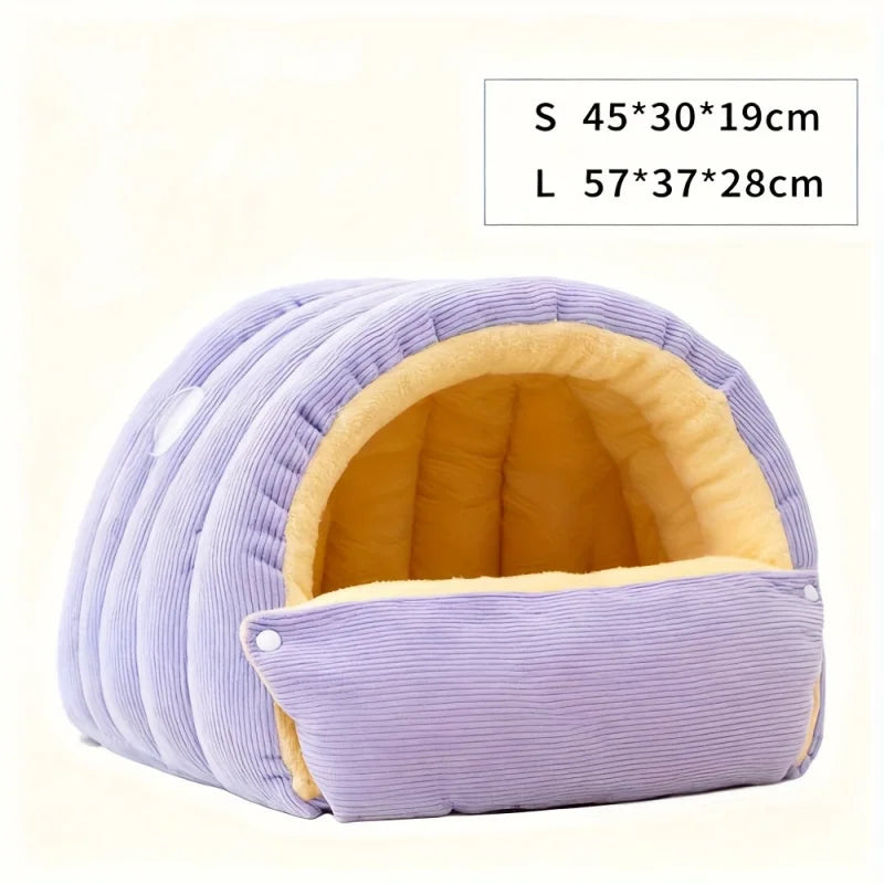 Fleece Enclosed Cat Cave Bed: Warm, Cozy Retreat