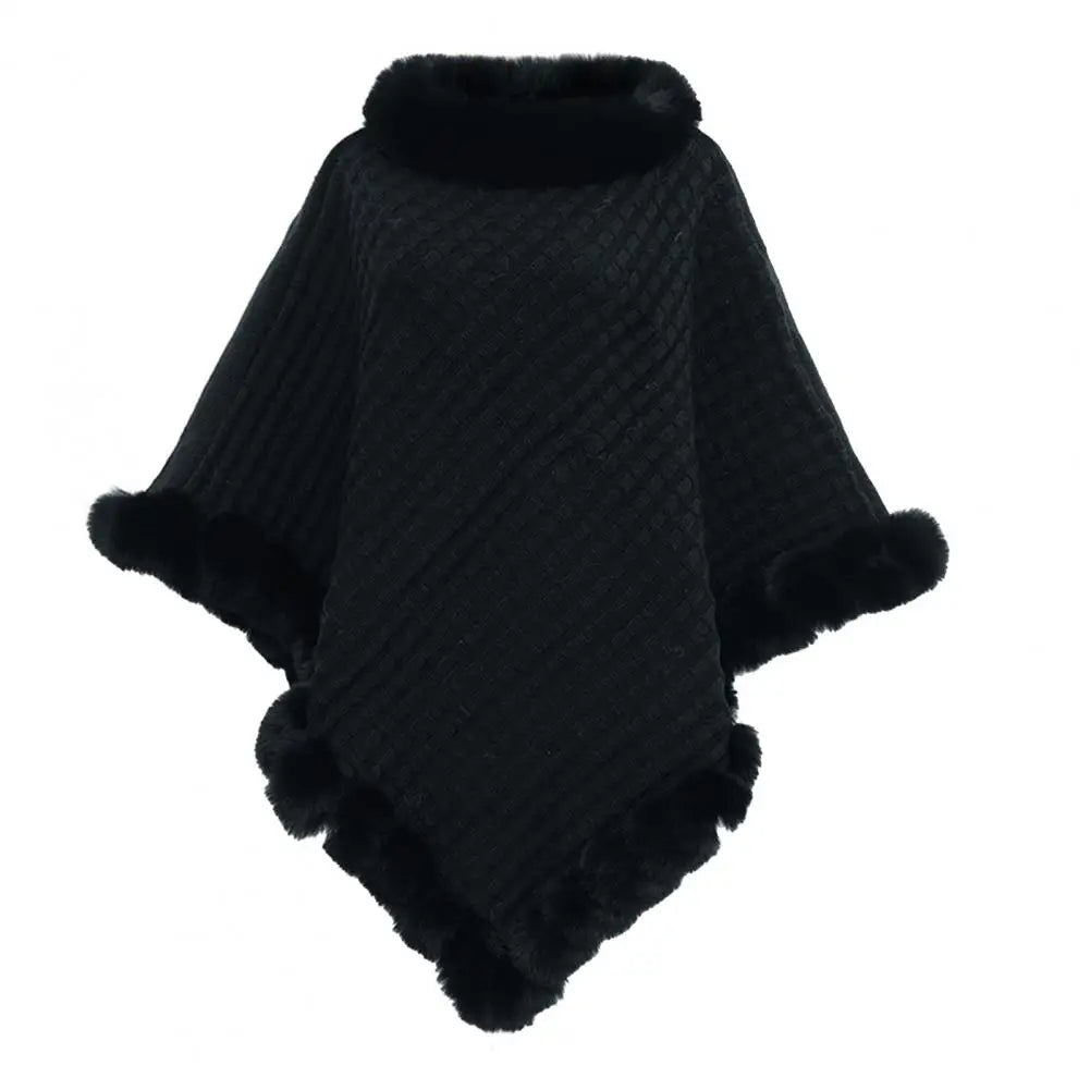 Faux Fur Shawl Cloak: Elegant Warmth for Women