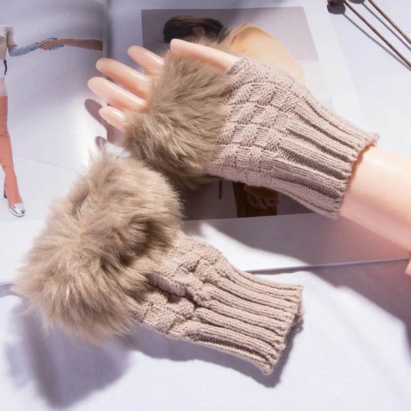 Faux Fur Fingerless Gloves: Stylish Hand Warmers