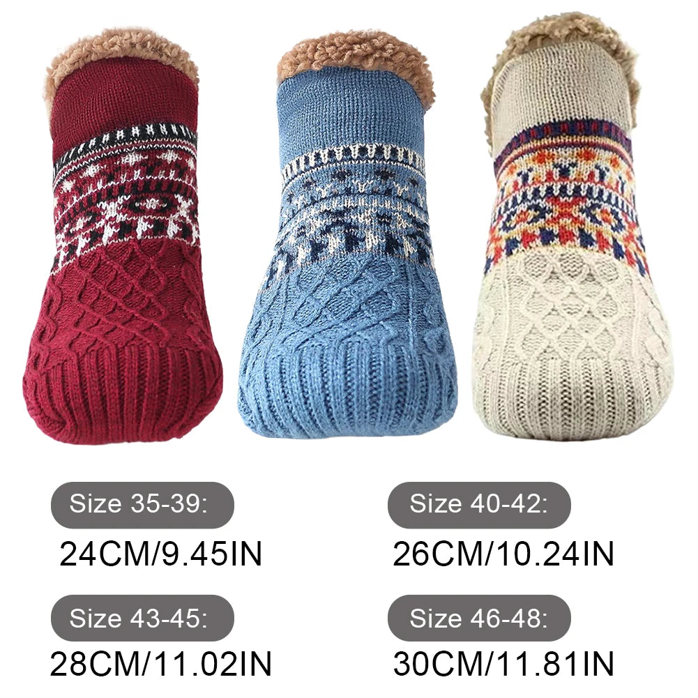Knitted Slipper Socks: Fleece-Lined Warmth Underfoot