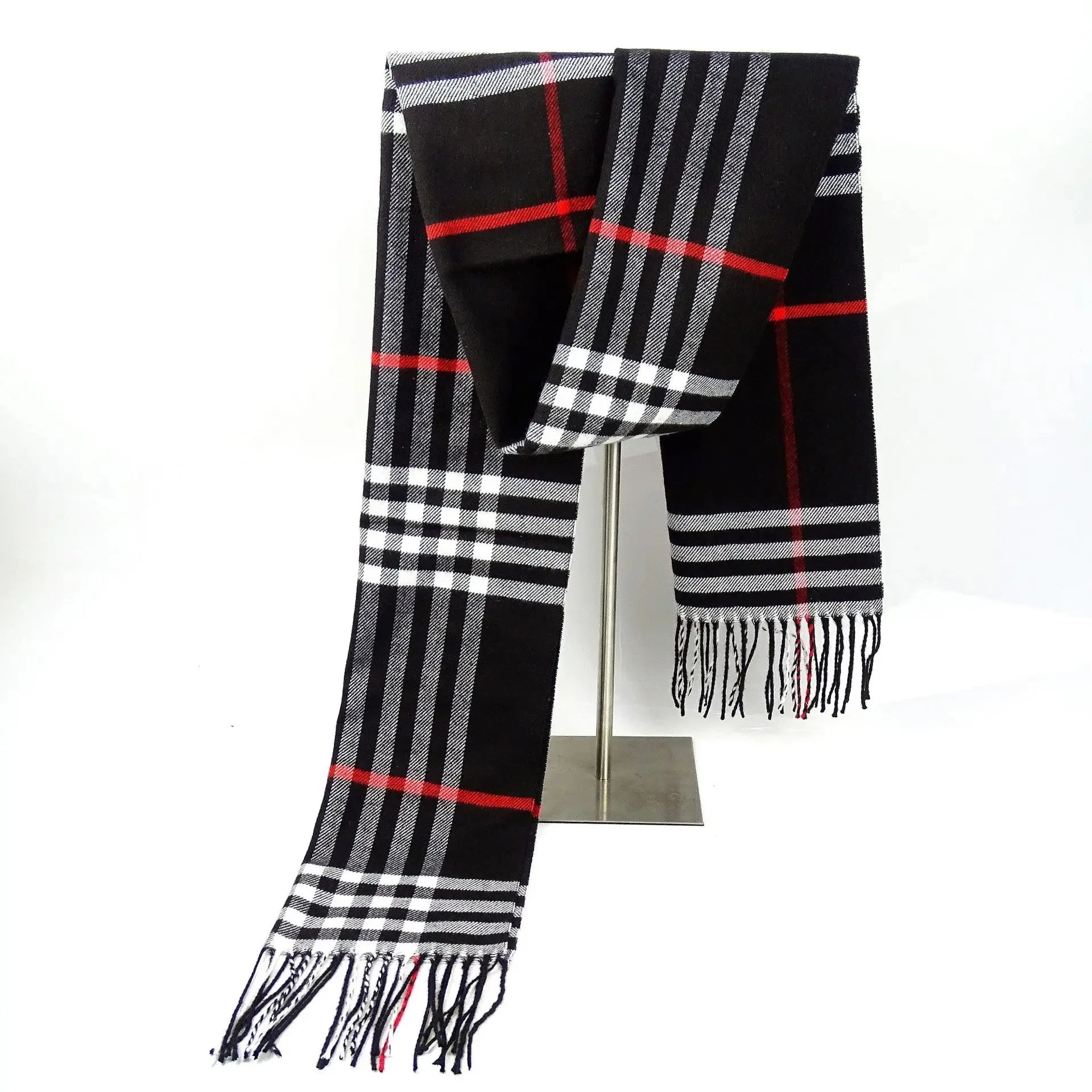 Plaid Cashmere-Feel Scarf: Warm, Elegant Winter Layering