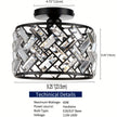 Modern Crystal Semi Flush Mount Ceiling Light