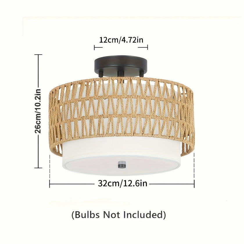 Boho Rattan Ceiling Light