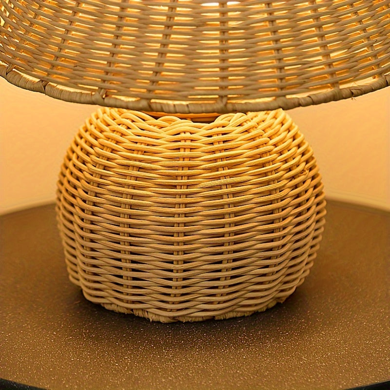 Bamboo Woven Boho Desk Lamp