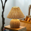Bamboo Woven Boho Desk Lamp