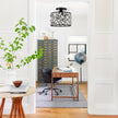 Modern Crystal Semi Flush Mount Ceiling Light