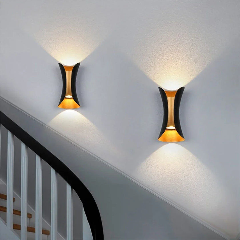 Modern Black & Gold Wall Light