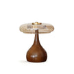 Andi Brass & Wood Glass Table Lamp