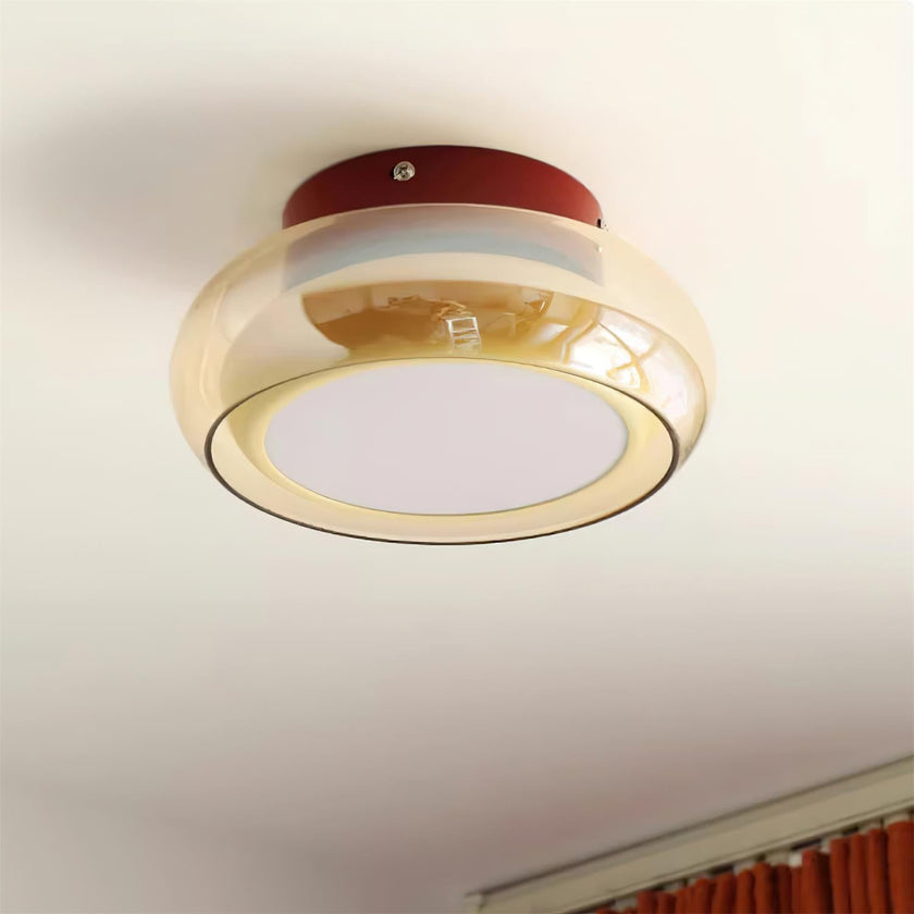 June Retro Glass Flush Mount Ceiling Light