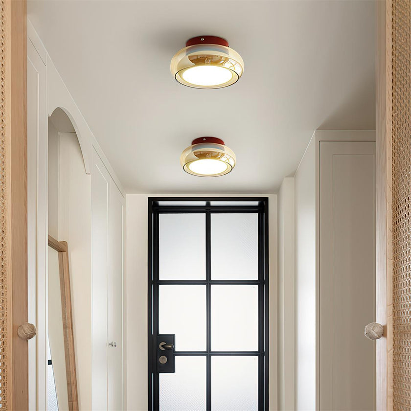June Retro Glass Flush Mount Ceiling Light