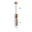 Wabi-Sabi Travertine & Wood Pendant Light