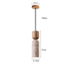 Wabi-Sabi Travertine & Wood Pendant Light