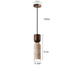 Wabi-Sabi Travertine & Wood Pendant Light
